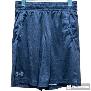 Under Armour Boys Youth Small Black Shorts With Drawstring Loose Fit